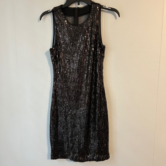 Bisou Bisou Michele Boston Dresses & Skirts - Bisou Bisou Michele Boston Black Sequins Sleeveless Sheath Dress Size 4